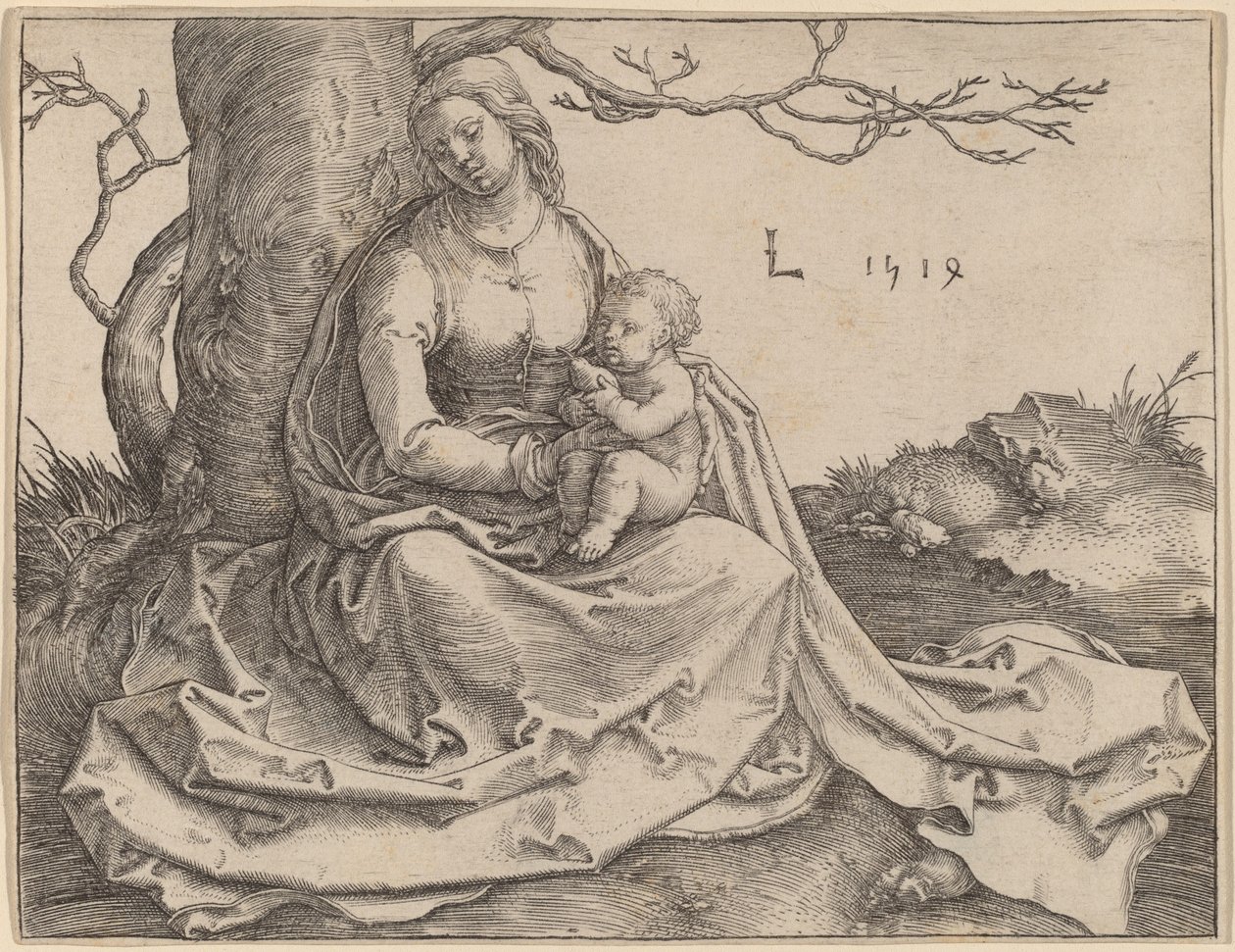Jomfruen sidder under et træ af Lucas van Leyden