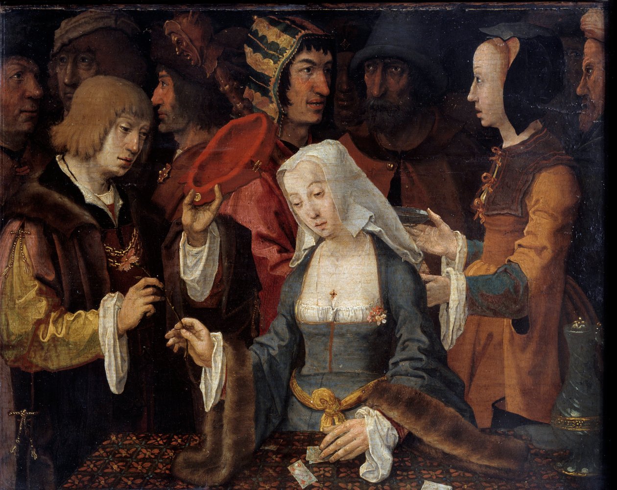 Kortskytterne Maleri af af Lucas van Leyden