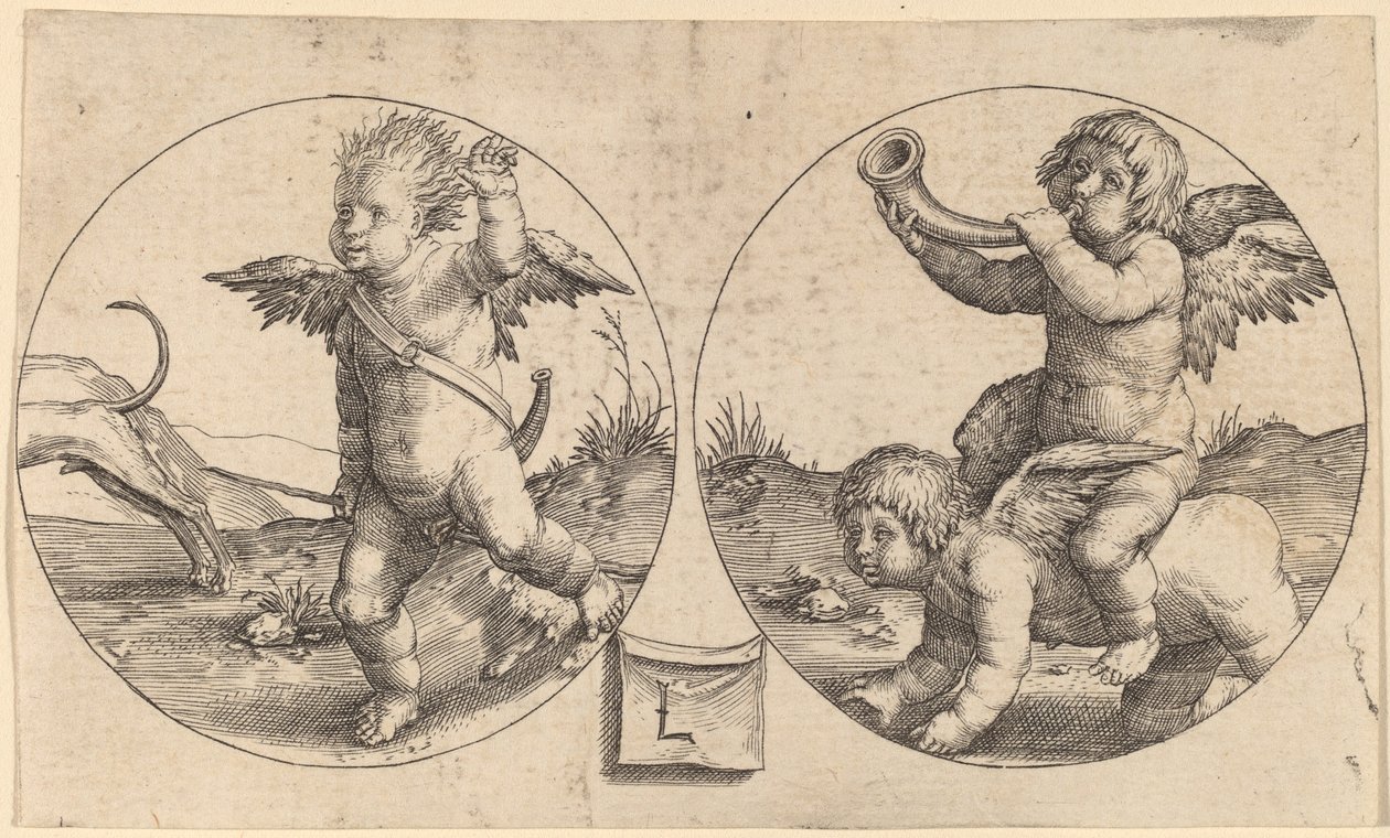 To Amorer i to Cirkler af Lucas van Leyden