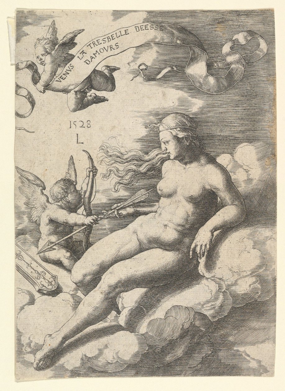 Venus og Amor, 1528. af Lucas van Leyden