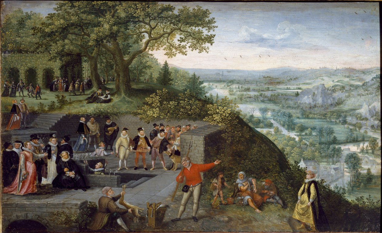 Kejser Rudolf II ved en drikkekur (olie på lærred, ca. 1593) af Lucas van Valckenborch