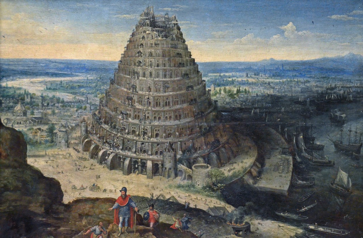 Fransk:  La Tour de Babel Babelstårnet af Lucas van Valckenborch