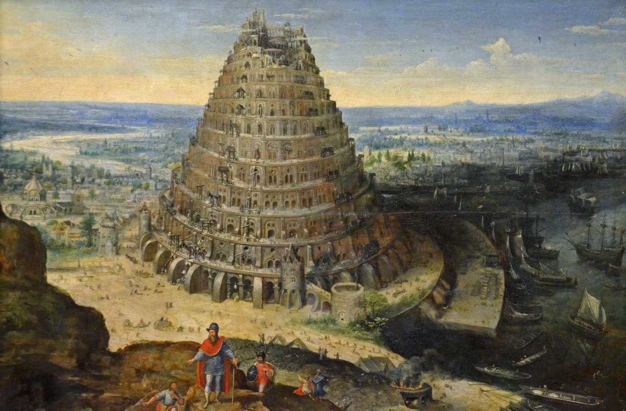 Fransk:  La Tour de Babel Babelstårnet af Lucas van Valckenborch