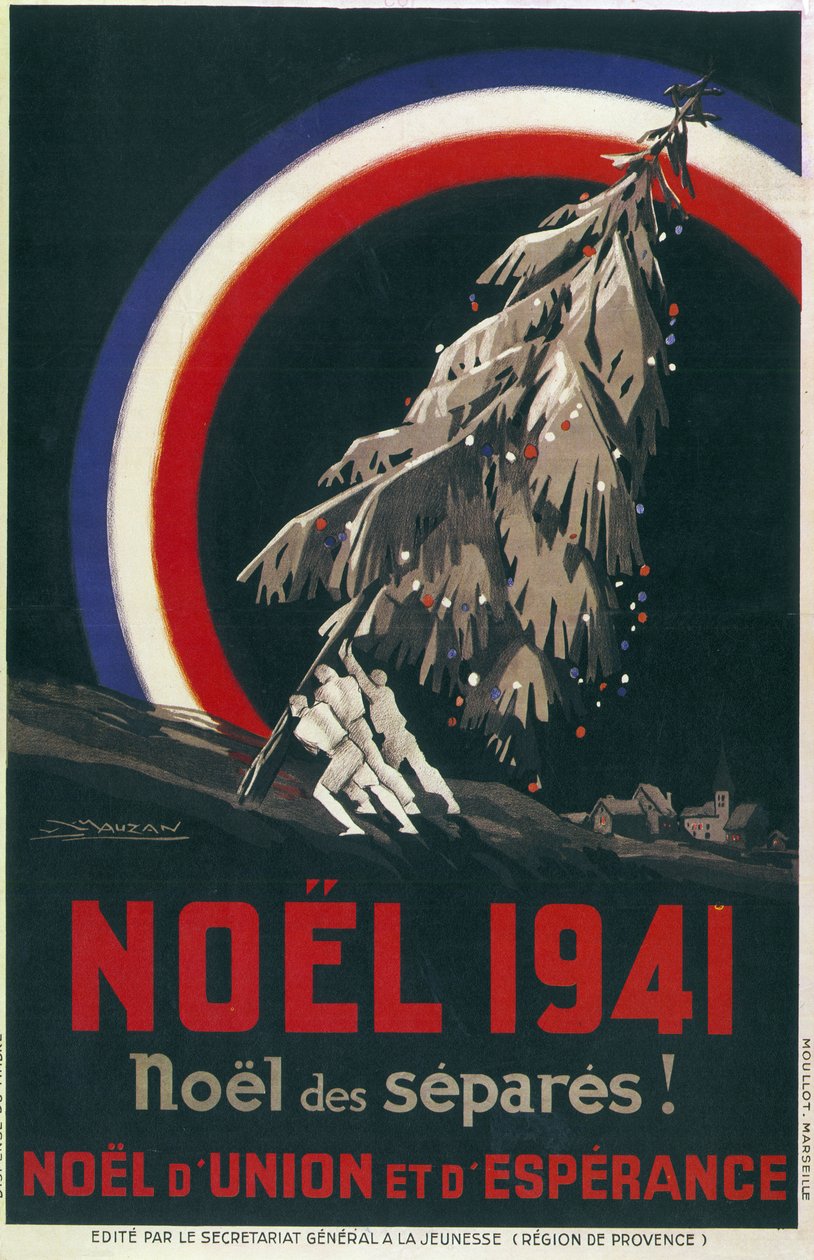 Plakat for fangernes jul, Frankrig af Luciano Achille Mauzan