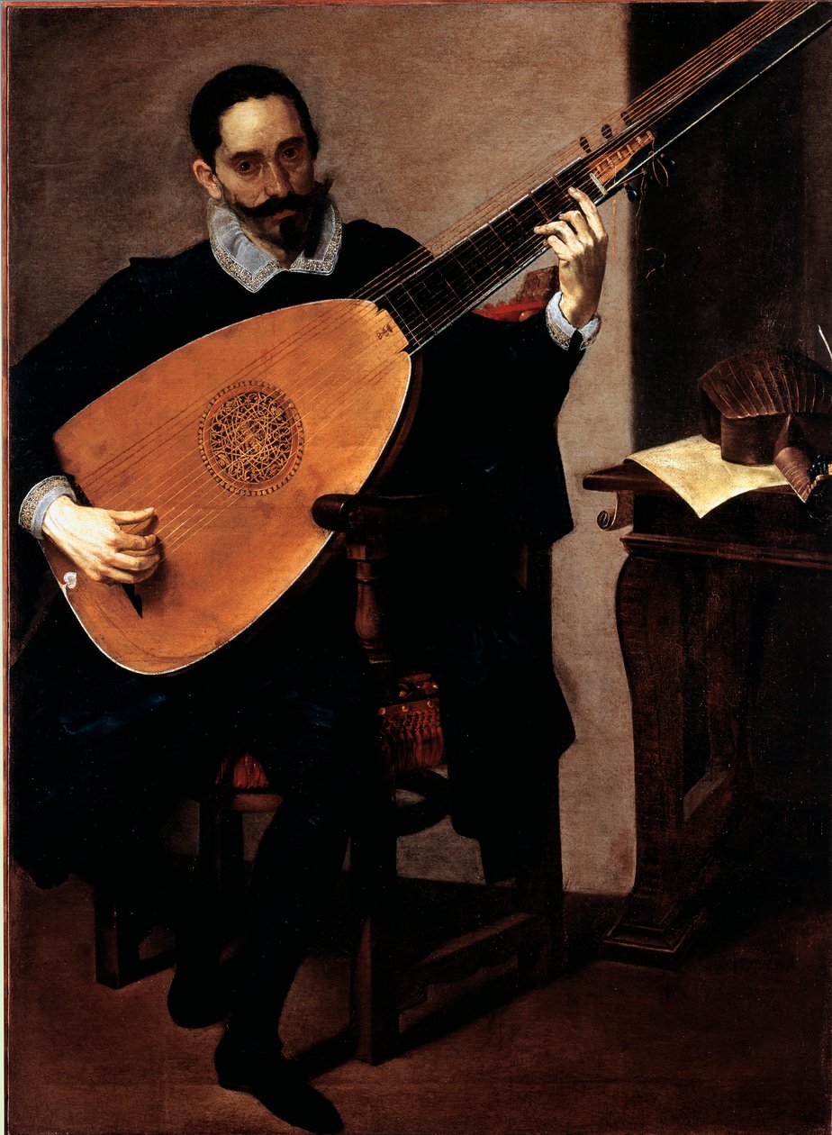 Portræt af musikeren fra det hertuglige kapel Gerolamo Gallo Maleri af Luciano Borzone (1590-1645) Genes, Galleria di Palazzo Bianco af Luciano Borzone