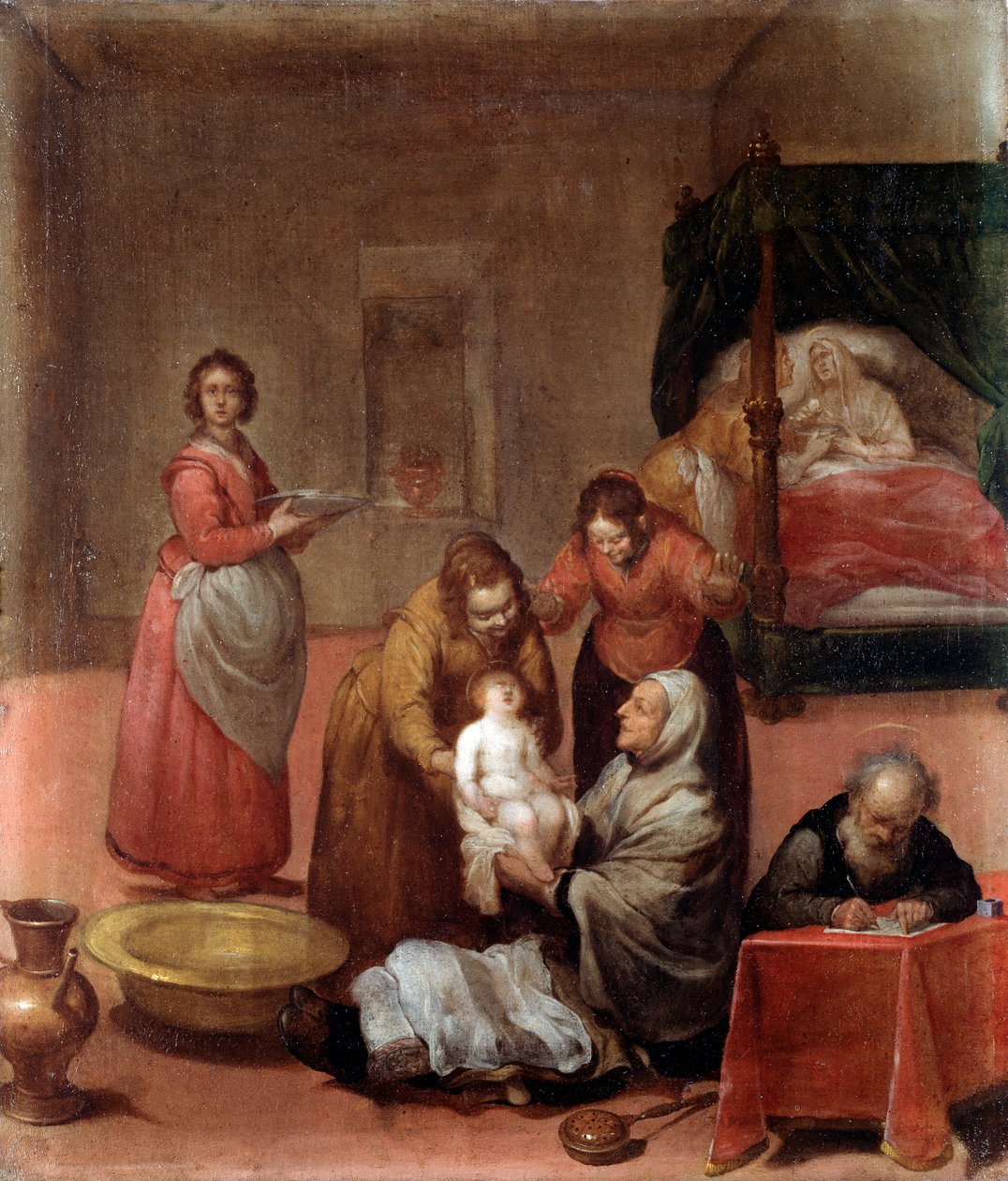 Johannes Døberens fødsel Maleri af Luciano Borzone (1590-1645) 1600-tallets Musei di Strada Nuova (ex Palazzo Bianco) gener af Luciano Borzone