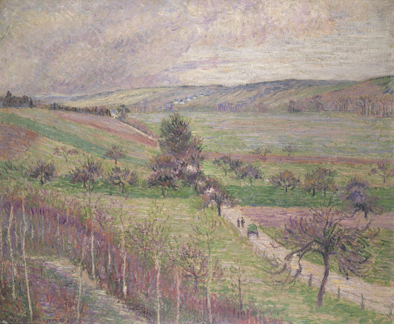 Thierceville Road, det tidlige forår, 1893 af Lucien Pissarro