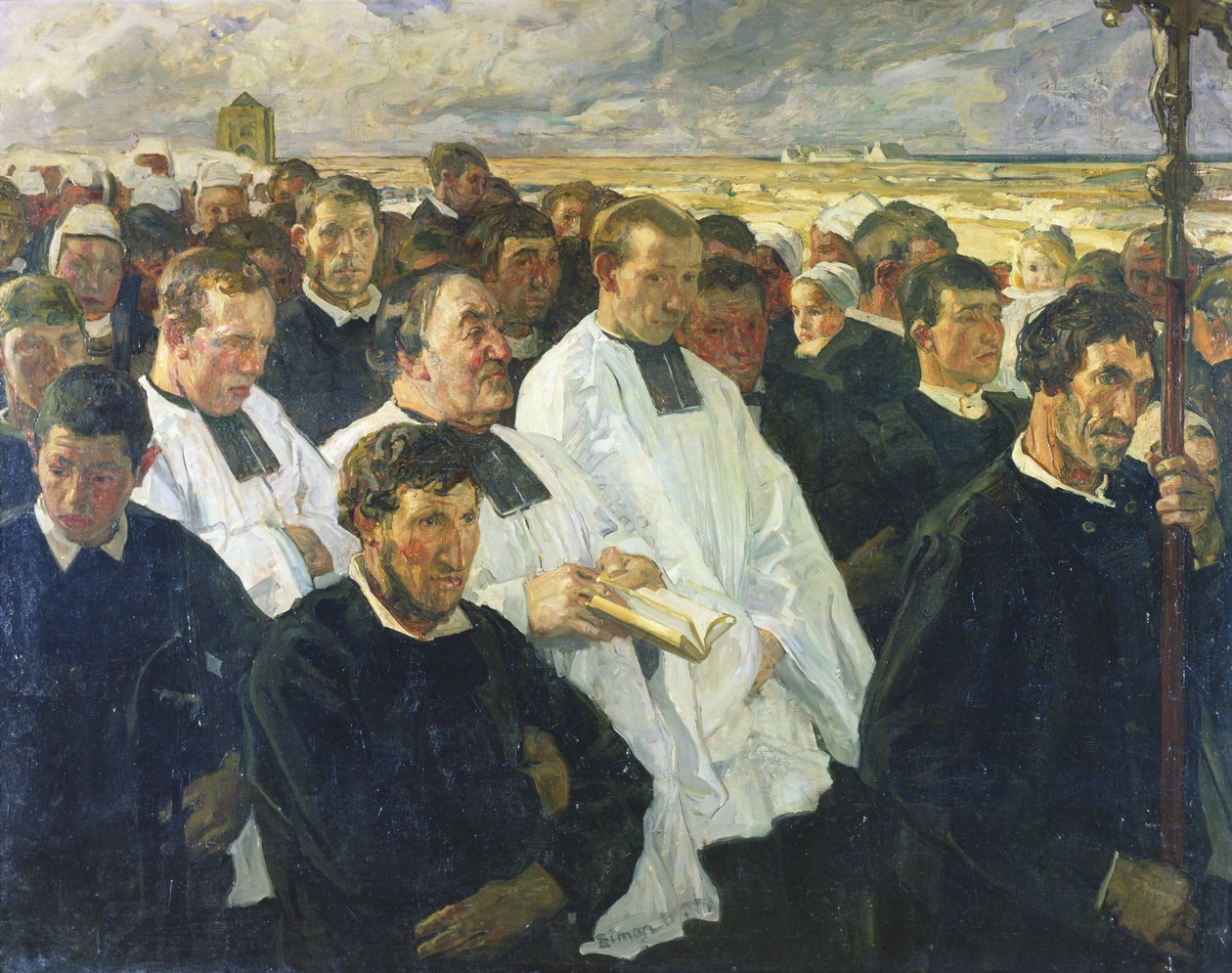 Procession til Penmarch, 1900 af Lucien Simon