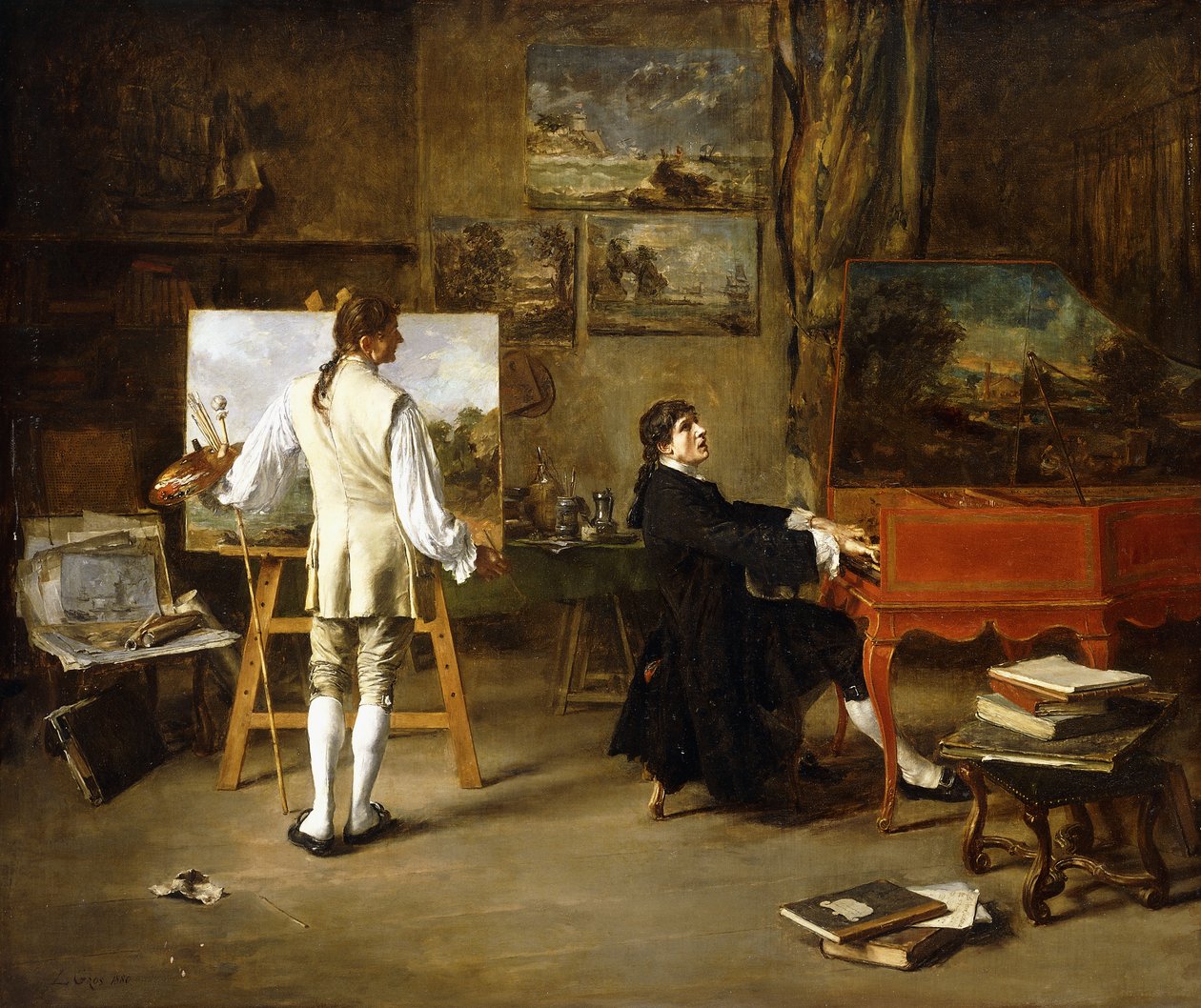 Pergolese i atelieret til Joseph Vernet, 1880 af Lucien Alphonse Gros