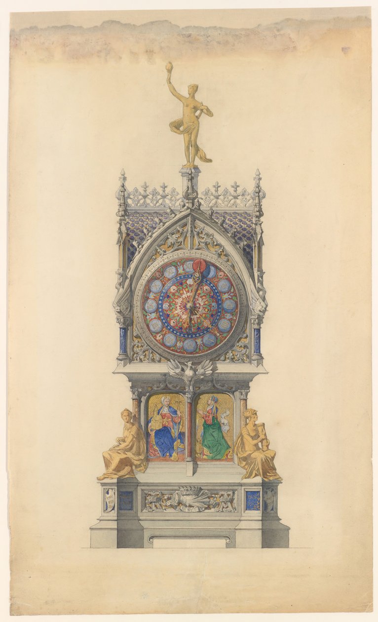 Design til emaljeret ur, ca. 1882. af Lucien Falize