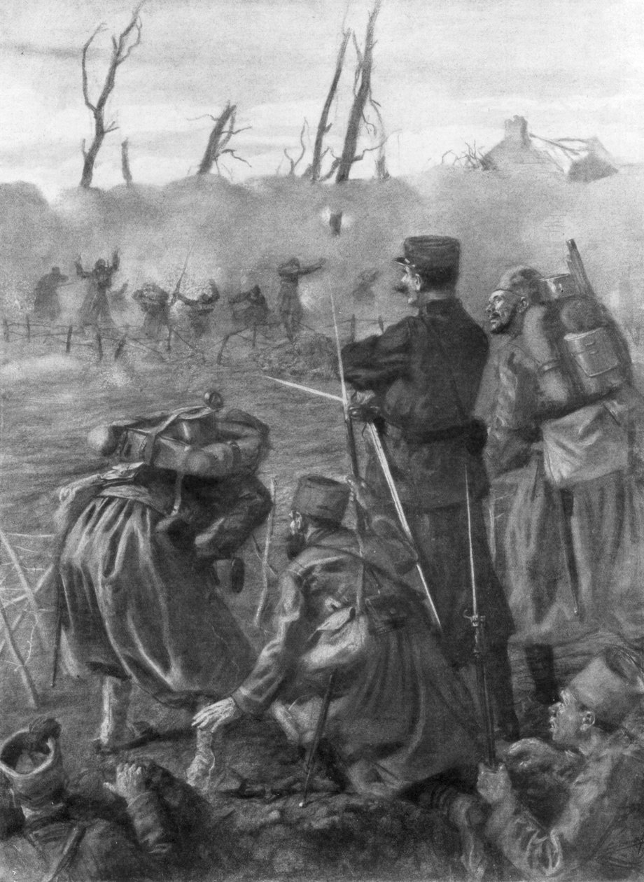 Et klorgasangreb, Andet slag ved Ypres, Belgien, 1915, 1926 af Lucien Jonas