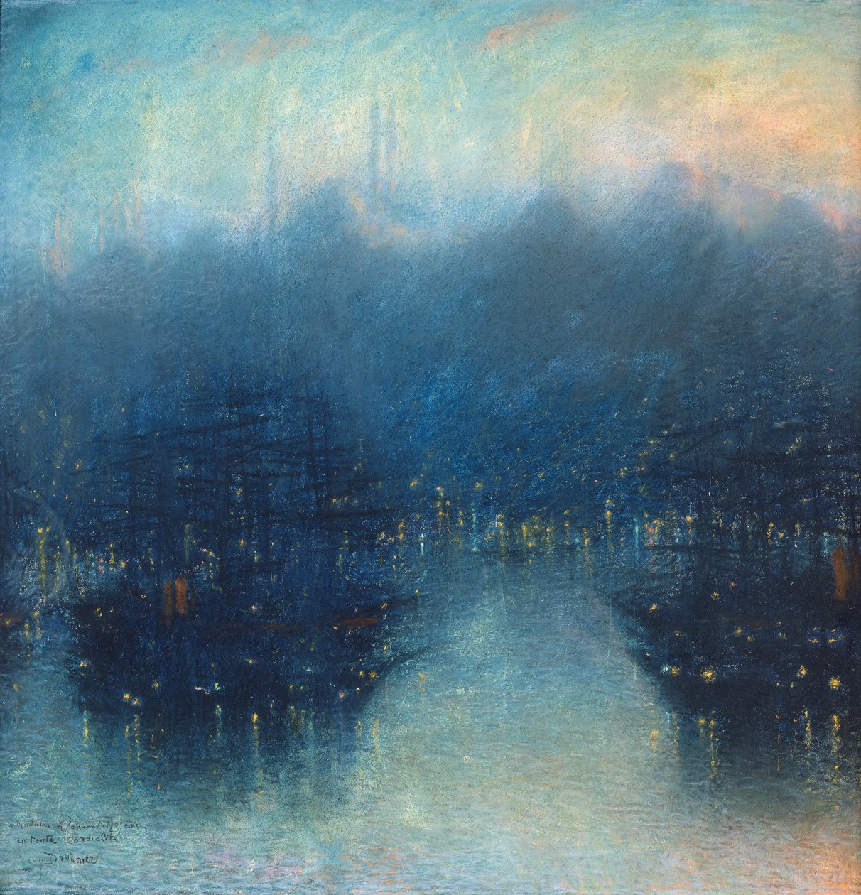 Constantinople (The Harbor Evening) (pastel på papir) af Lucien Levy-Dhurmer