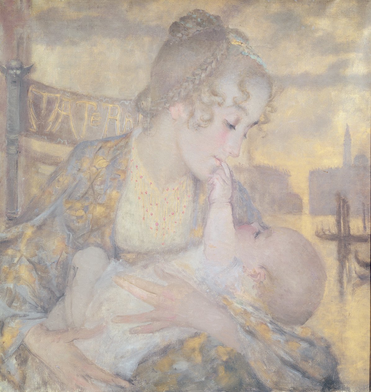 Maternity eller Virgin of Venice (olie på lærred) af Lucien Levy Dhurmer