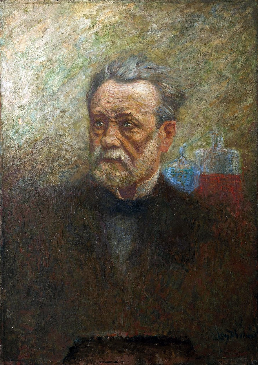 Portræt af Louis Pasteur (1822-1895) (olie på lærred) af Lucien Levy Dhurmer