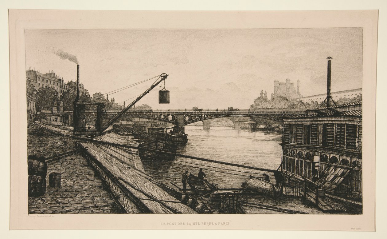 Pont des Saints-Peres i Paris af Lucien Marcelin Gautier