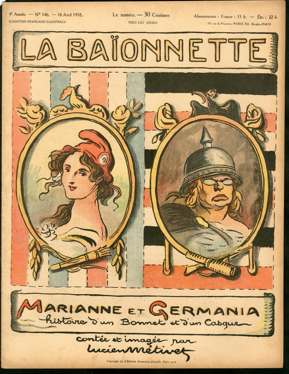 Cover af "La Baionnette", Satirisk i farver af Lucien Metivet