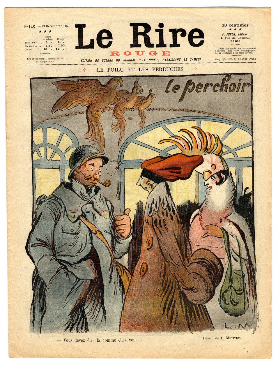 Cover af "Le Rire rouge", Satirisk i farver af Lucien Metivet