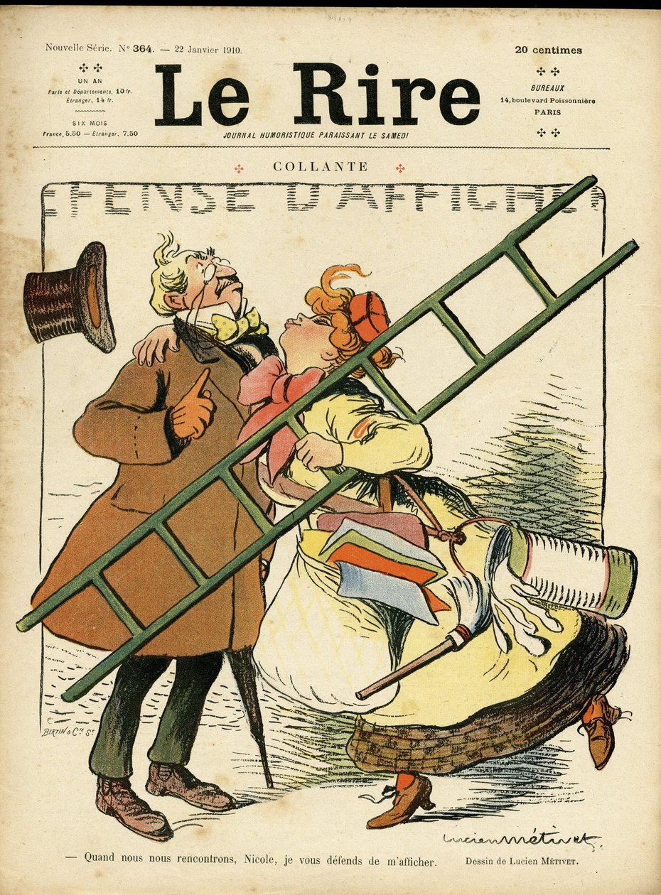 Illustration til omslaget Le Rire, 22/01/10: feminisme (gravering) af Lucien Metivet