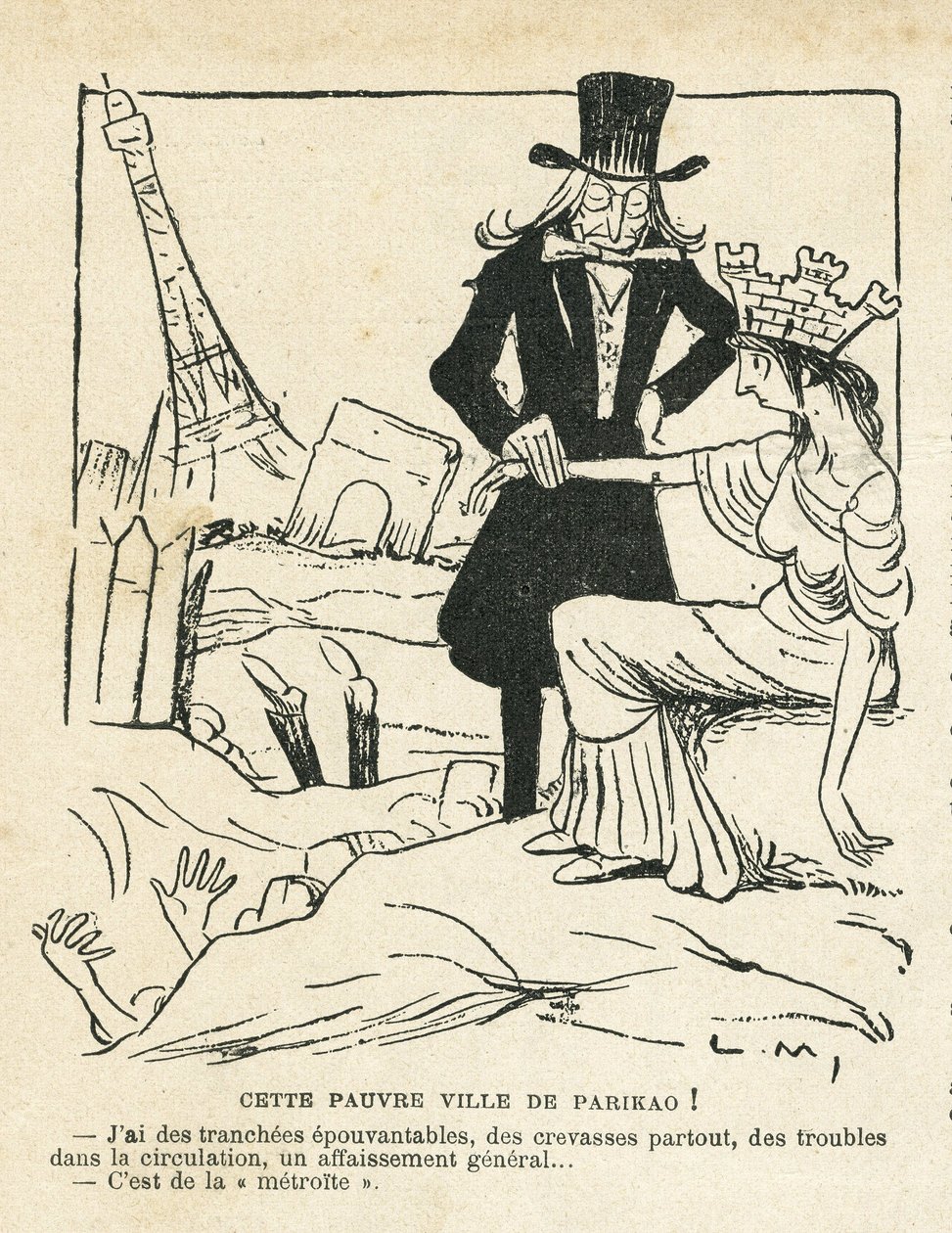 Illustration i Le Rire af Lucien Metivet