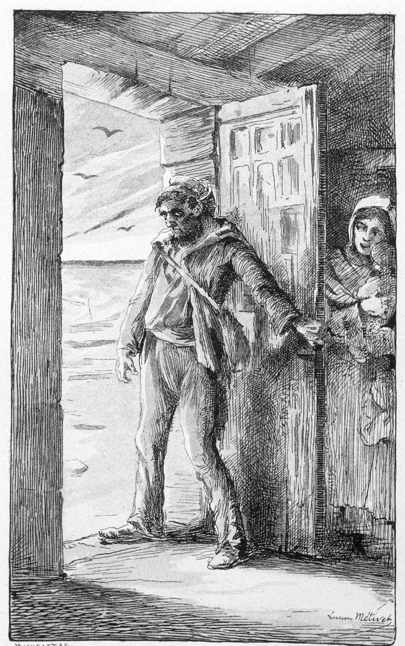 illustration til sangen "le retour du marin" (gravering) af Lucien Metivet