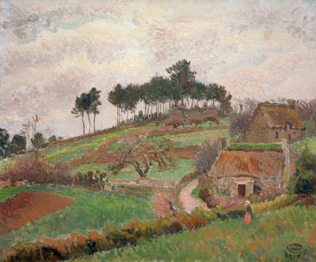Brittany Cottages, Riec af Lucien Pissarro