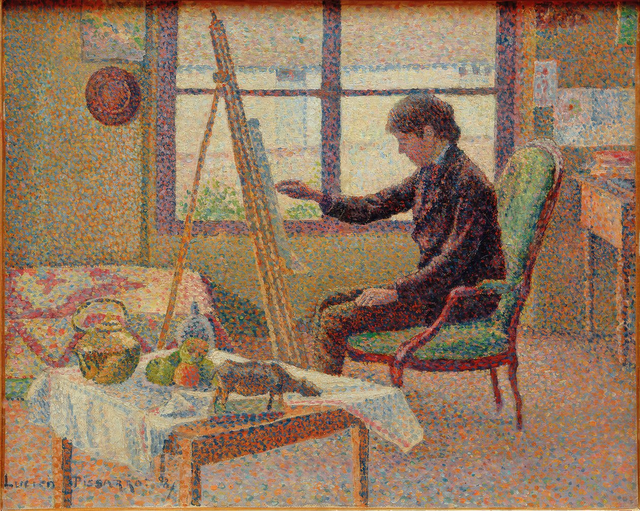Kunstnerens atelier - portræt af broderen af Lucien Pissarro