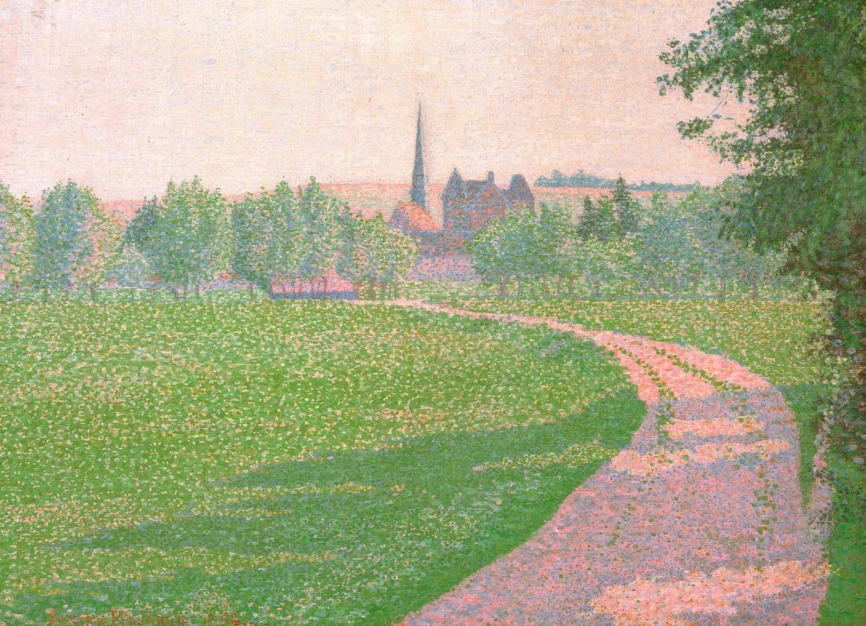 Eragny Kirke af Lucien Pissarro