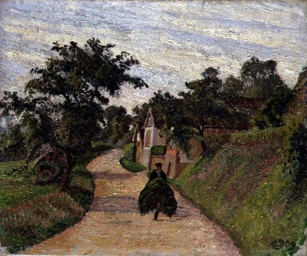Eragny, Vejen fra Gisars til Bazincourt af Lucien Pissarro