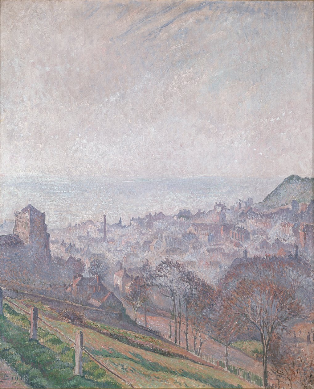 Hastings: Mist, Sun and Smoke, 1918 af Lucien Pissarro