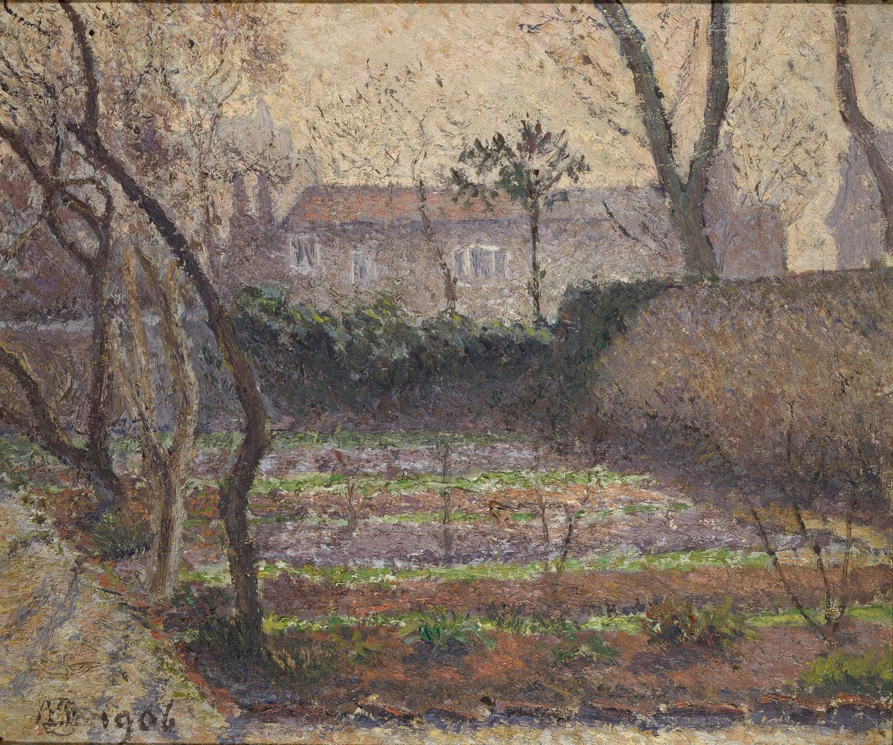 Hoar Frost, Chiswick, 1906 af Lucien Pissarro