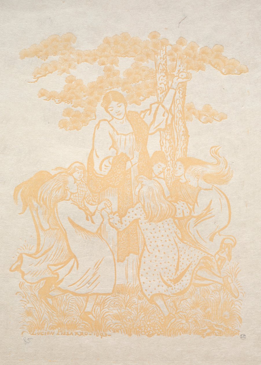 Illustration 25: La Ronde, 1893. af Lucien Pissarro