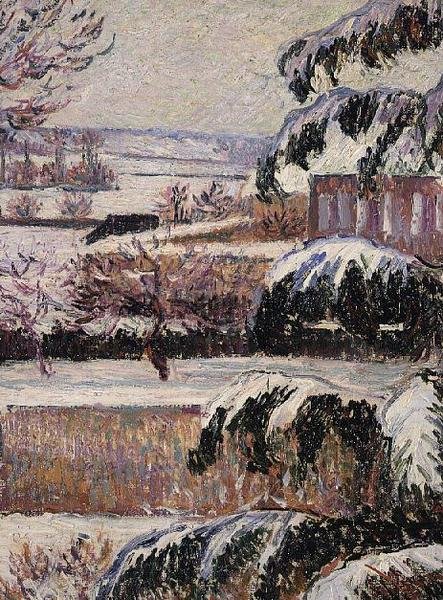 Indtryk af sne, Eragny af Lucien Pissarro