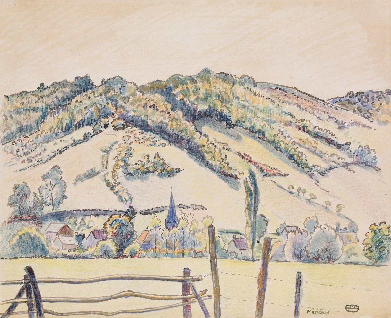 Mericourt, 1919 af Lucien Pissarro