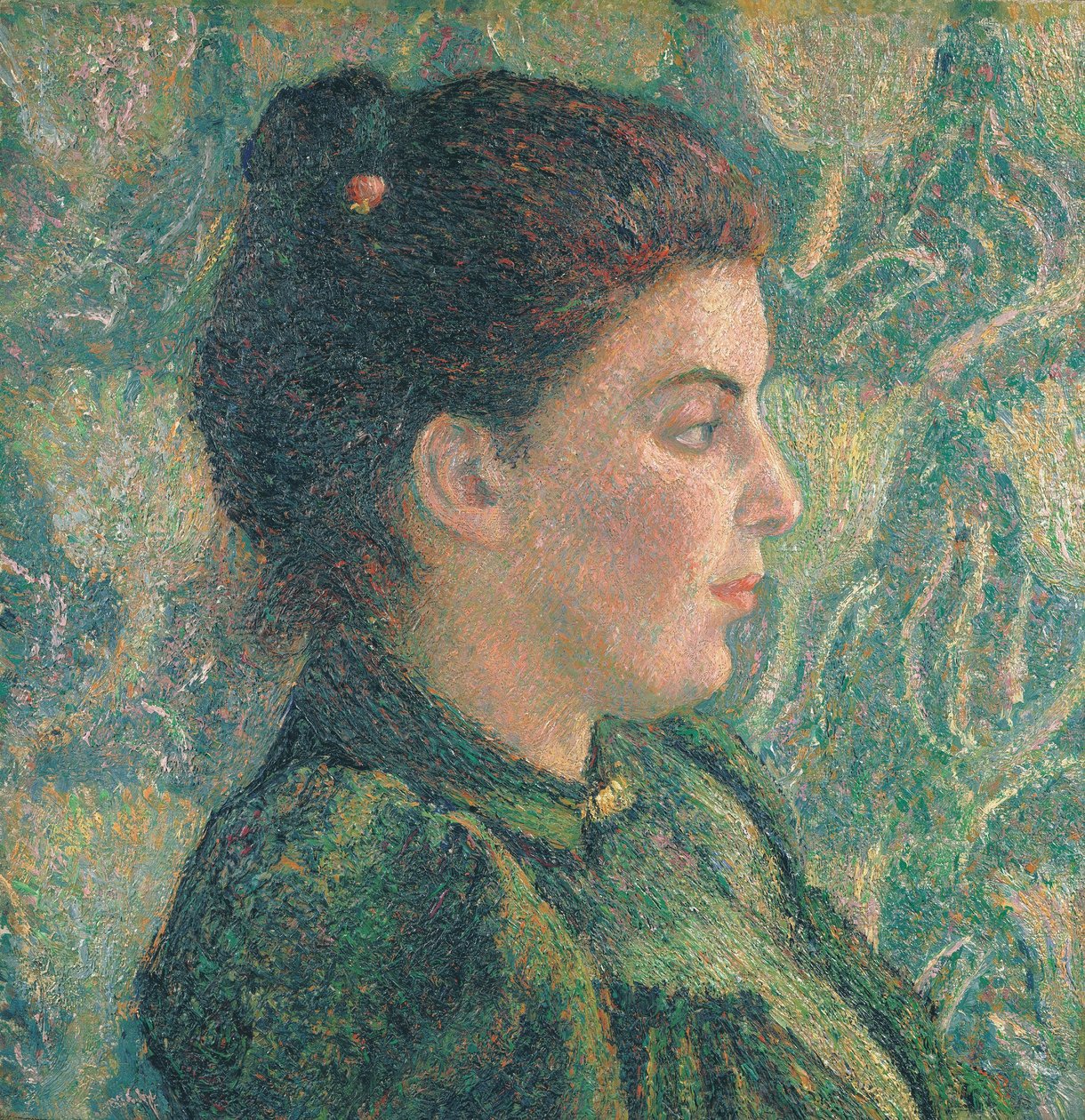 Portræt af Esther i profil af Lucien Pissarro