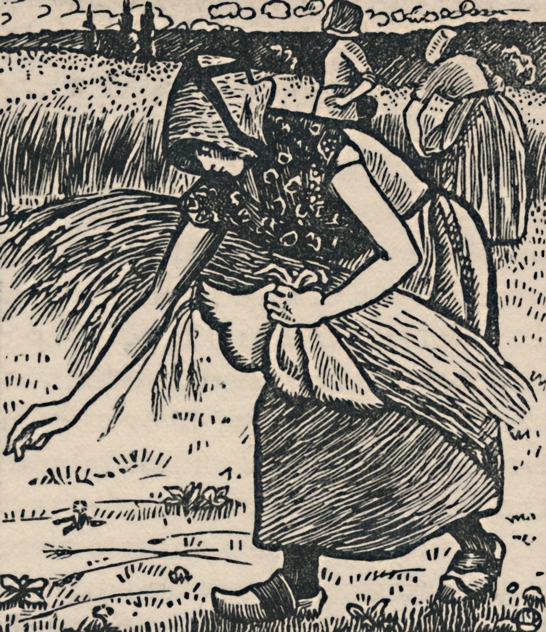 Ruth Gleaning, 1919 af Lucien Pissarro