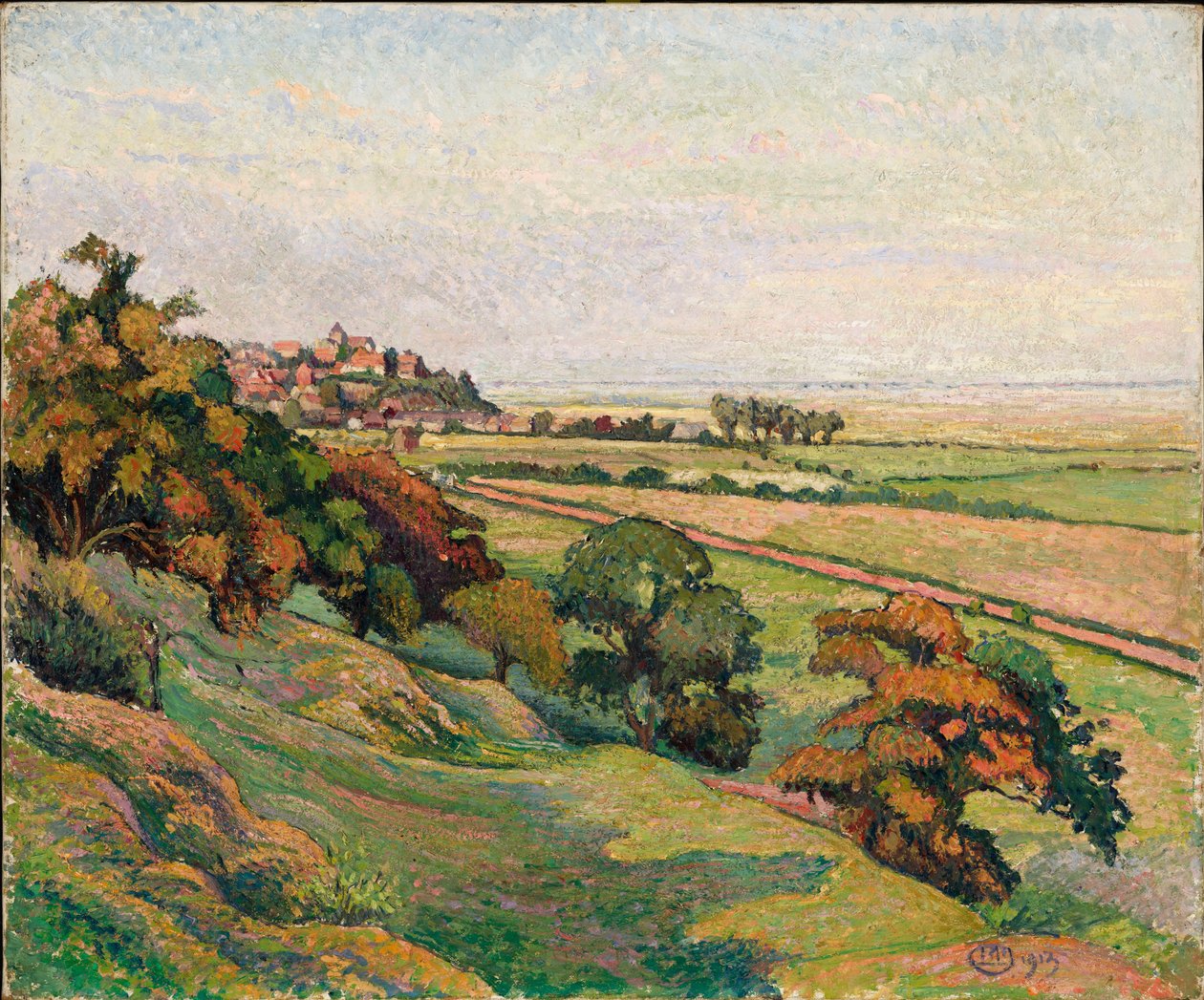 Rug fra Cadborough, solnedgang af Lucien Pissarro
