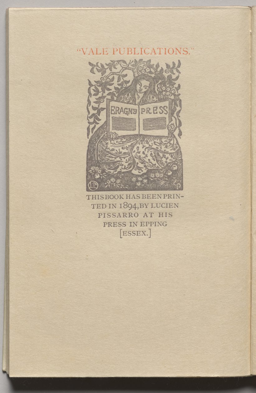 The Queen of the Fishes: Plade 13 (kolofon) af Lucien Pissarro