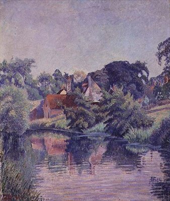 The Stour, Stratford St. Mary af Lucien Pissarro