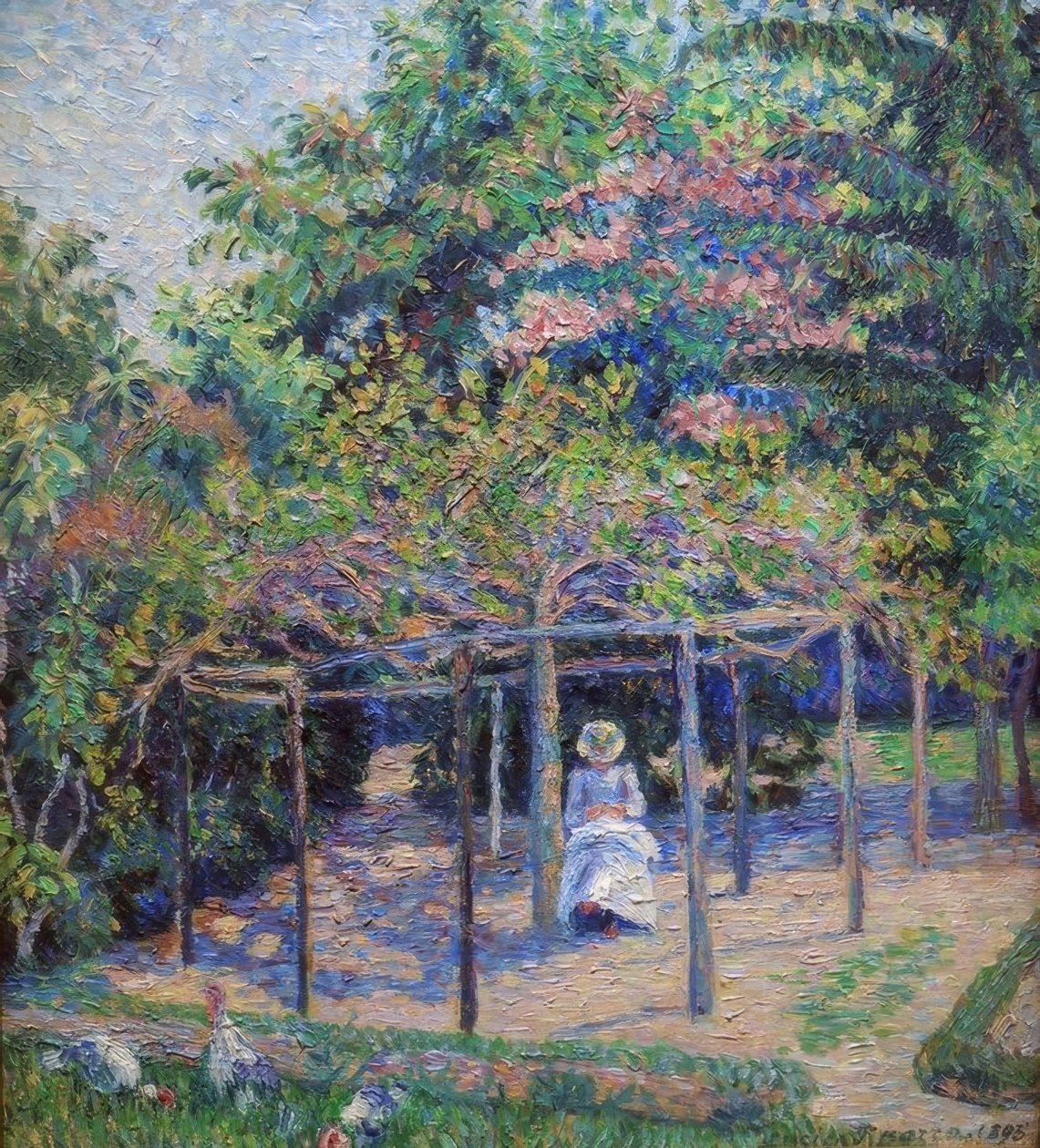 Kalkunerne (eller Esther i haven, Eragny) af Lucien Pissarro