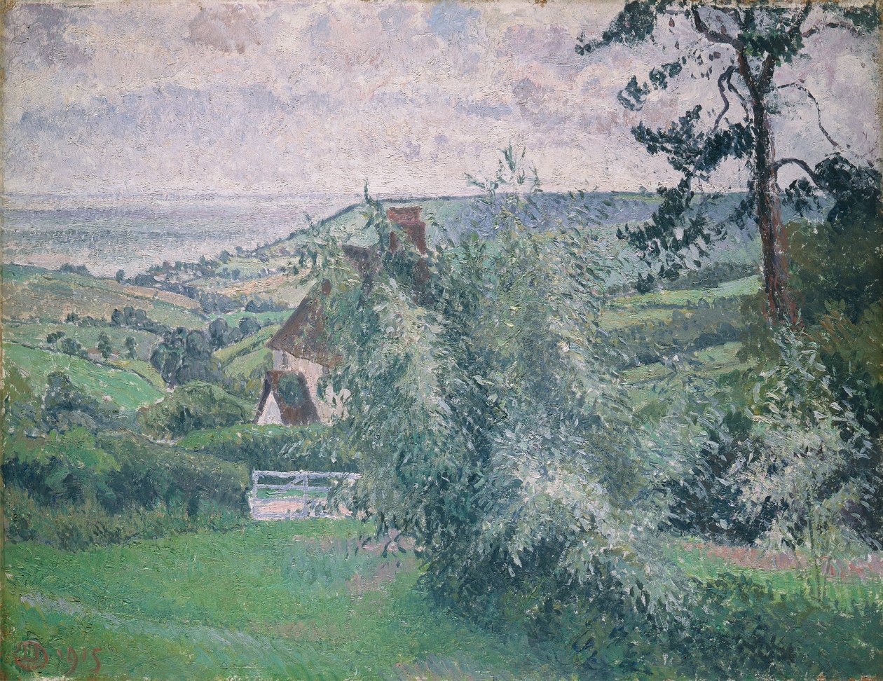 Willows, Fishpond, Dorset af Lucien Pissarro