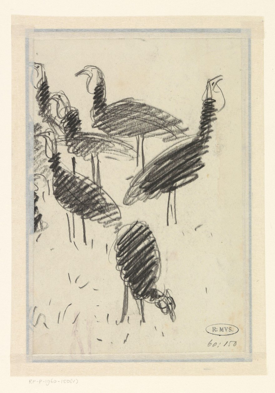 Seks fugle af Lucien Pissarro