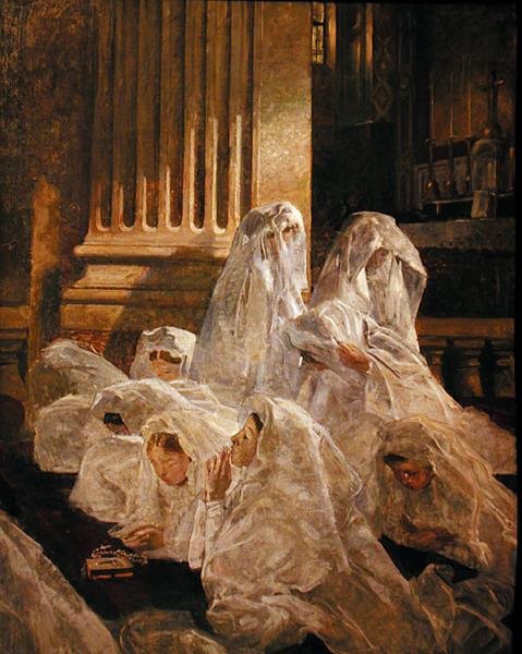 The Communicants (olie på lærred) af Lucien Simon