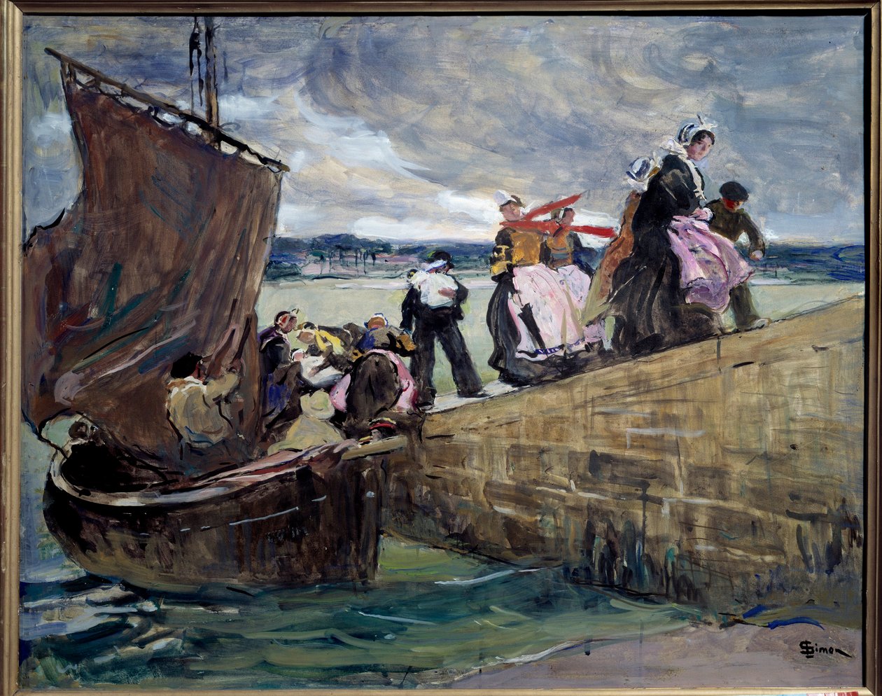 Smugleren ved Sainte Marine i Bretagne Maleri af Lucien Simon (1861-1945) 1907 Rennes, Musee des Beaux Arts af Lucien Simon