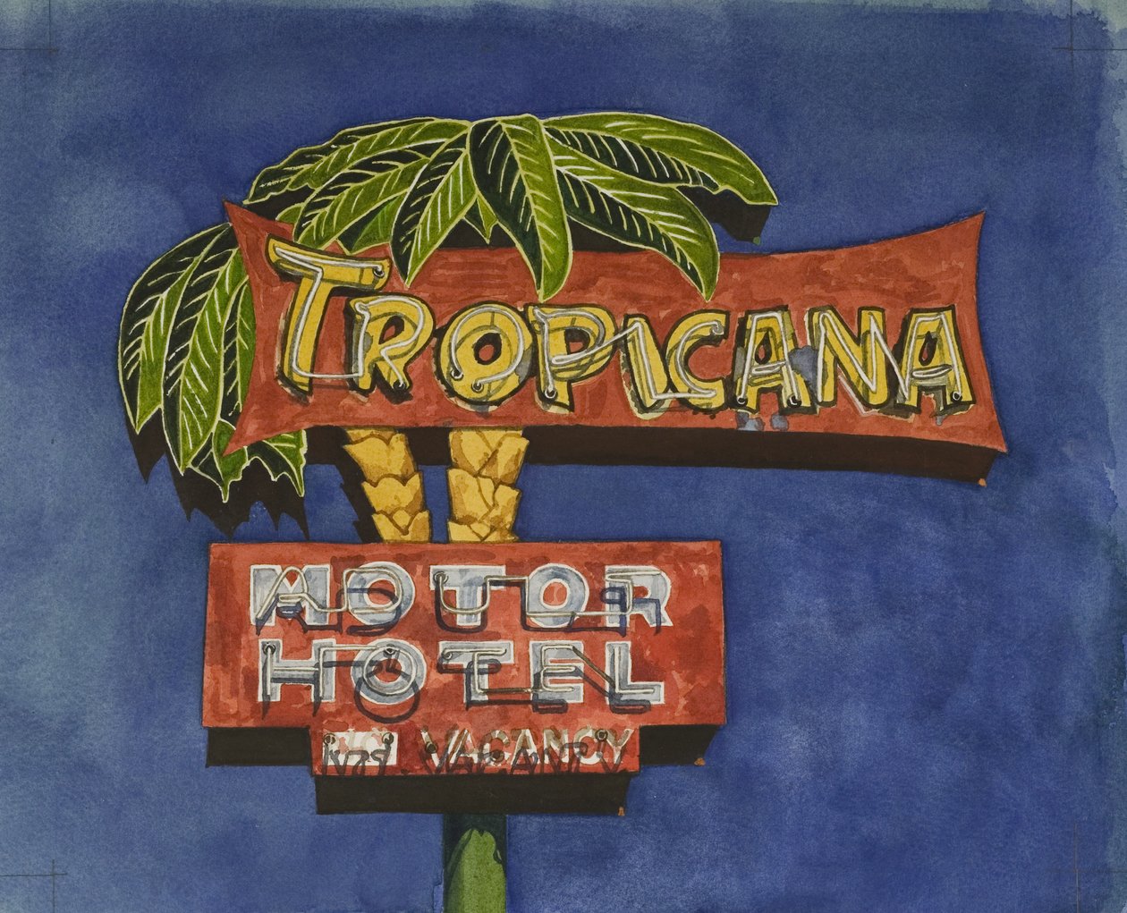 Tropicana, 2006 (wc på papir) af Lucy Masterman