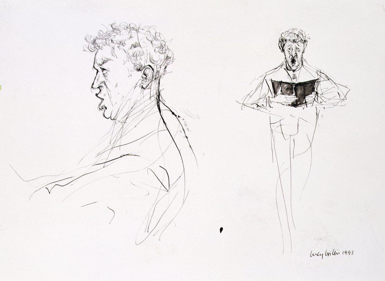 Baryton, 1993 (pen, blæk og wc) af Lucy Willis