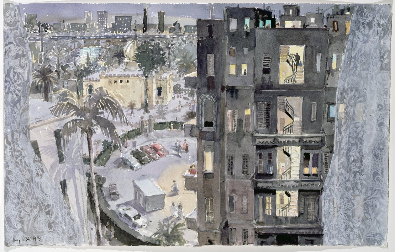 Cairo Night, 1996 (wc på papir) af Lucy Willis