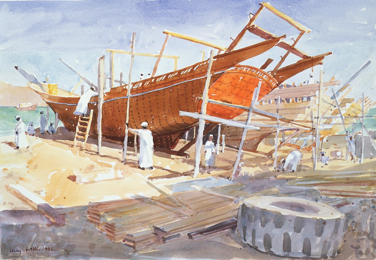 Dhow Yard, Sur, 1992 (wc) af Lucy Willis