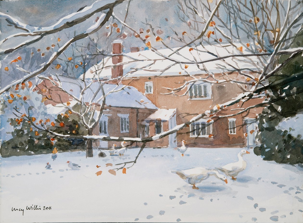 Bondegård i sneen, 2011 af Lucy Willis