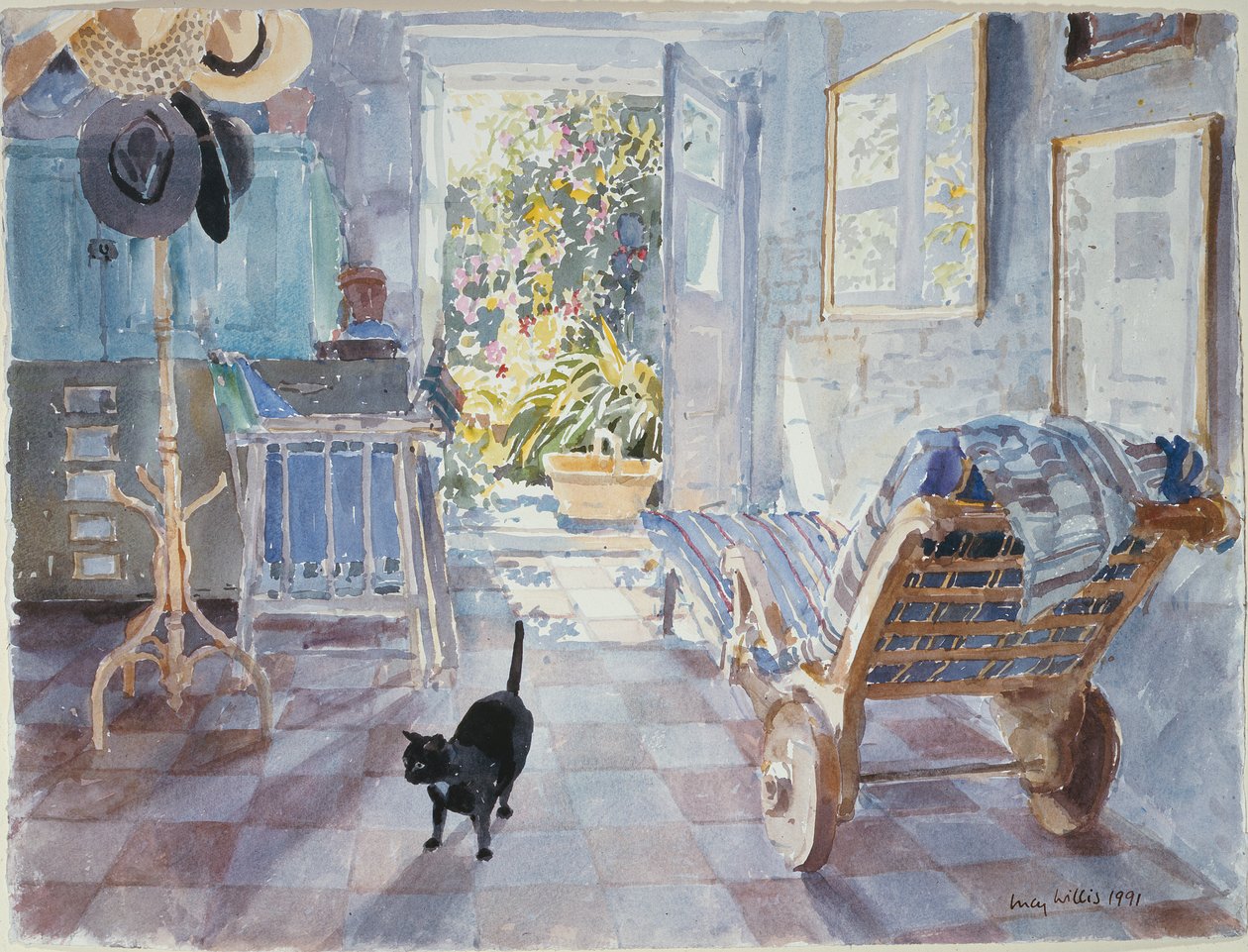 Inside Looking Out, 1991 (wc på papir) af Lucy Willis