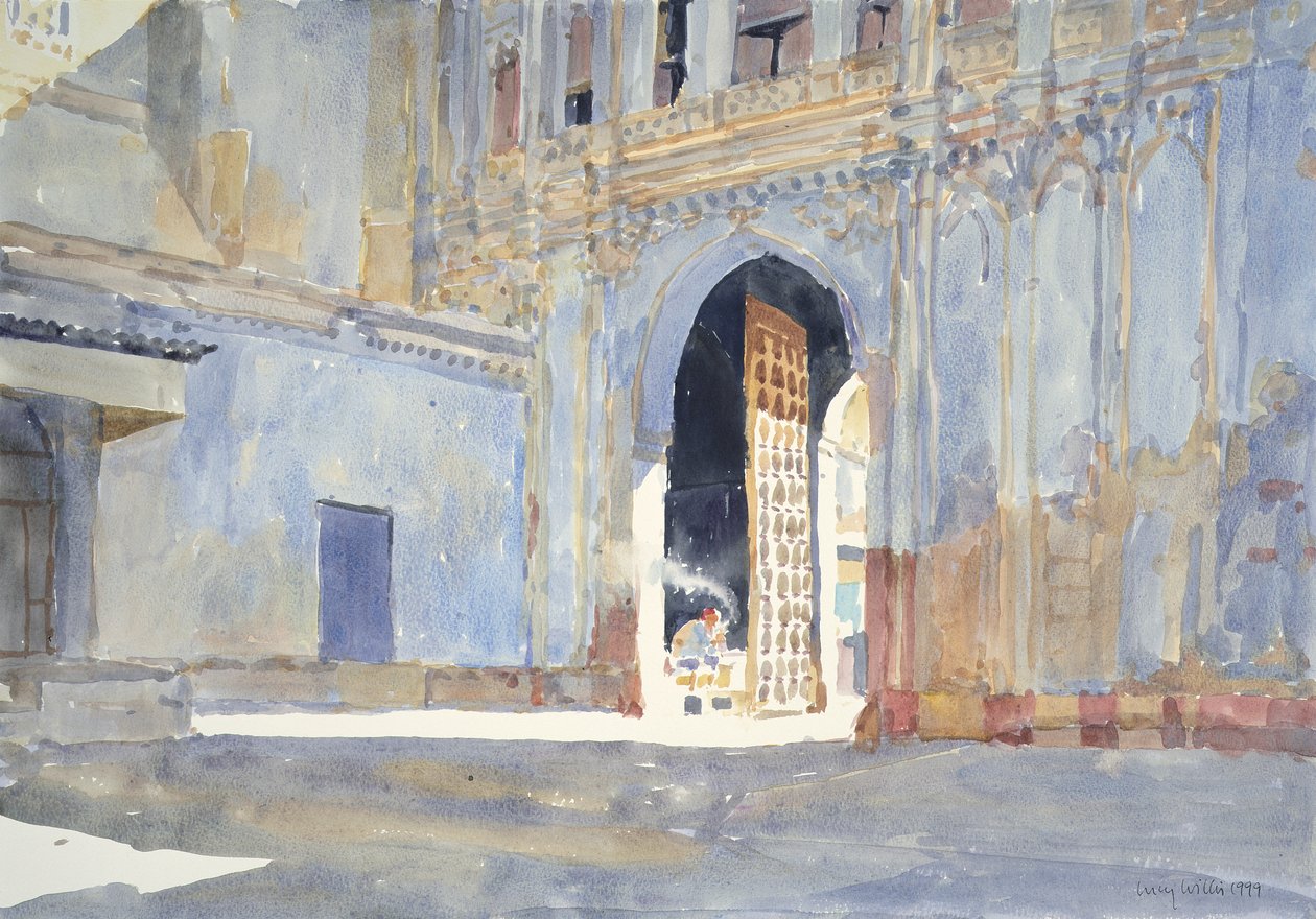 Palace Gate, Gujarat (wc på papir) af Lucy Willis